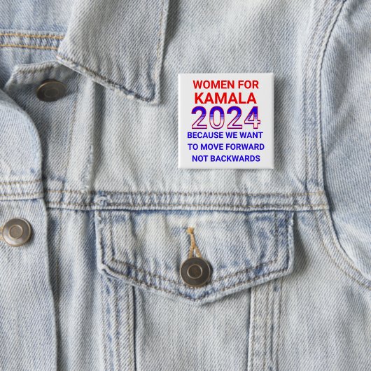 Badge Carré 5 Cm Femmes pour l'élection de Kamala Harris 2024 (En situation)