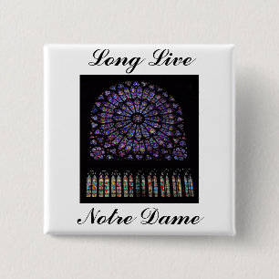 Badge Carré 5 Cm Fenêtre en verre teinté de cathédrale de Notre