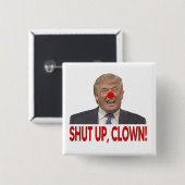 Badge Carré 5 Cm Fermer Clown (Devant & derrière)
