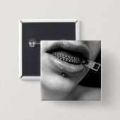 Badge Carré 5 Cm Fermez- la fermeture éclairle bouton (Devant & derrière)