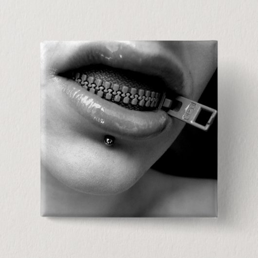 Badge Carré 5 Cm Fermez- la fermeture éclairle bouton (Devant)