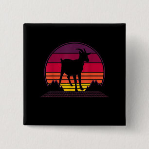 Badge Carré 5 Cm Fermier Vintage Retro Funny animal de ferme cadeau