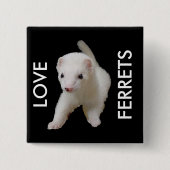 Badge Carré 5 Cm Ferret Bébé Blanc (Devant)