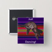 Badge Carré 5 Cm Ferret de danse (Devant & derrière)