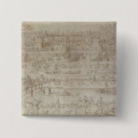 Badge Carré 5 Cm Festival au d'Anet de château (Devant)