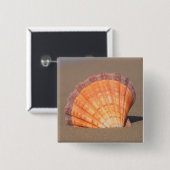 Badge Carré 5 Cm Feston Shell| Crète, Grèce (Devant & derrière)