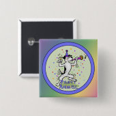 Badge Carré 5 Cm Fêtard (Devant & derrière)