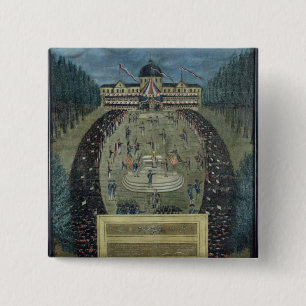 Badge Carré 5 Cm Fete de la Federation, le 14 juillet 1790