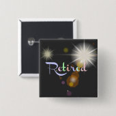 Badge Carré 5 Cm Fête de la retraite (Devant & derrière)