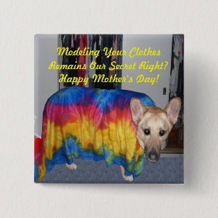 Badge Carré 5 Cm Fête des mères Modélisation des vêtements