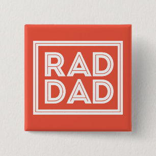 Badge Carré 5 Cm fête des pères - Rad Papa