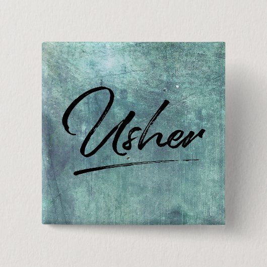 Badge Carré 5 Cm Fête du mariage Usher (Devant)