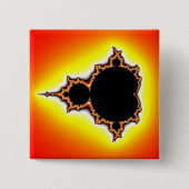 Badge Carré 5 Cm Feu Mandelbrot Fractal (Devant)
