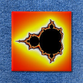 Badge Carré 5 Cm Feu Mandelbrot Fractal