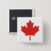 Badge Carré 5 Cm Feuille d'érable du Canada (Devant & derrière)