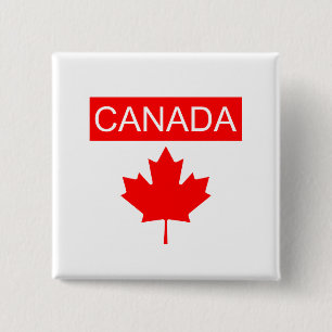 Badge Carré 5 Cm Feuille d'érable du Canada 