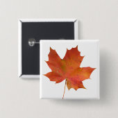 Badge Carré 5 Cm Feuille tombée 01 (Devant & derrière)
