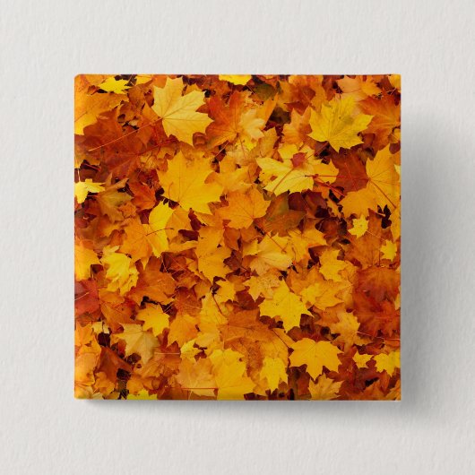 Badge Carré 5 Cm Feuilles d'automne (Devant)