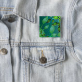 Badge Carré 5 Cm Feuilles de jardin frais (En situation)