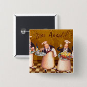 Badge Carré 5 Cm Fève Appétit (Devant & derrière)