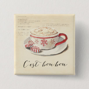 Badge Carré 5 Cm Fève de fève de C'est