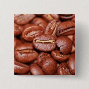 Badge Carré 5 Cm Fèves de café grillées