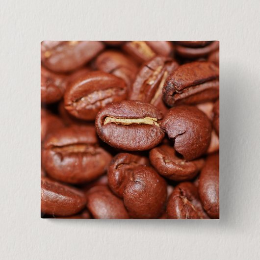 Badge Carré 5 Cm Fèves de café grillées (Devant)