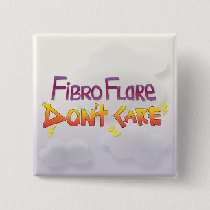 Badge Carré 5 Cm Fibro Flare s'en fiche