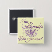 Badge Carré 5 Cm Fibromyalgie (Devant & derrière)
