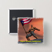 Badge Carré 5 Cm Fier Boricua ! ! ! (Devant & derrière)