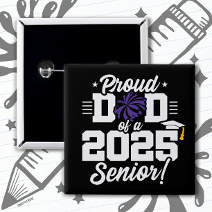 Badge Carré 5 Cm Fier Papa Classe de Pom-pom girl de 2025 Cheer Sen