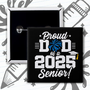 Badge Carré 5 Cm Fier Papa Classe de Pom-pom girl de 2025 Cheer Sen