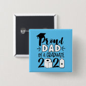 Badge Carré 5 Cm Fier papa d'un diplômé - 2021 (Devant & derrière)