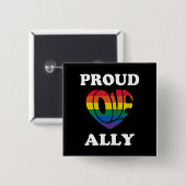 Badge Carré 5 Cm Fière fierté de l'Ally LGBTQ Pride (Devant & derrière)