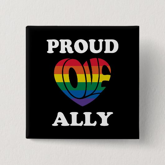 Badge Carré 5 Cm Fière fierté de l'Ally LGBTQ Pride (Devant)