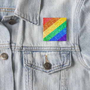 Badge Carré 5 Cm Fierté LGBTQA+ arc-en-ciel