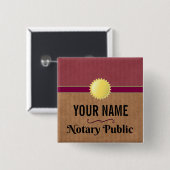 Badge Carré 5 Cm Fierté Publique Notaire Personnalisable avec Votre (Devant & derrière)