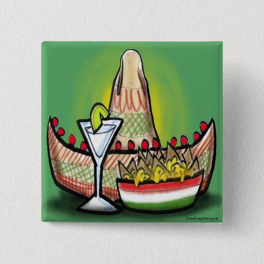 Badge Carré 5 Cm Fiesta (Devant)