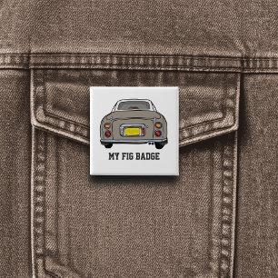Badge Carré 5 Cm Figarations jolies Topaz Mist Figaro Nom de la voi
