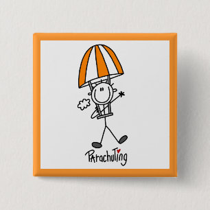 Badge Carré 5 Cm Figure de bâton de parachutisme