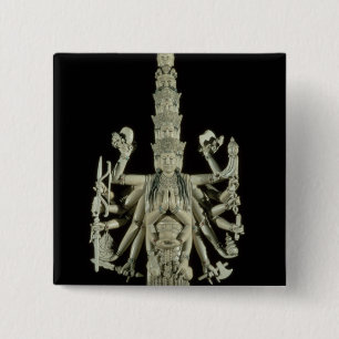 Badge Carré 5 Cm Figure de la déesse indoue Kali