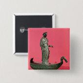 Badge Carré 5 Cm Figurine de la déesse Sequana (Devant & derrière)