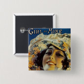 Badge Carré 5 Cm Fille à moi (Devant & derrière)