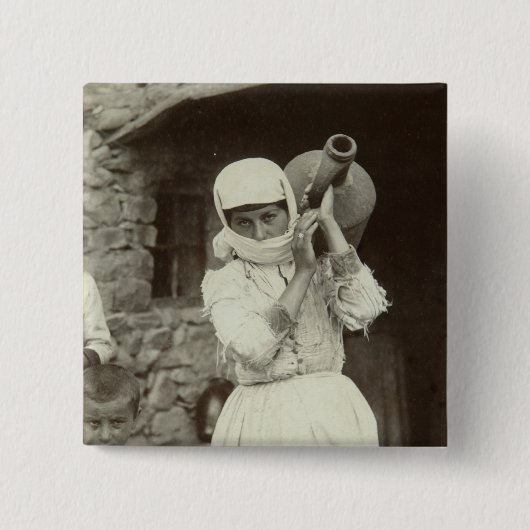 Badge Carré 5 Cm Fille arménienne de pays, Erevan (Devant)