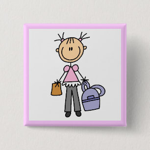 Badge Carré 5 Cm Fille avec sac à dos
