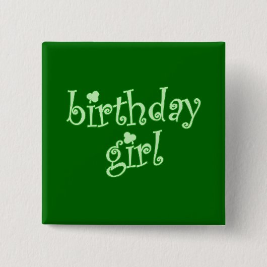 Badge Carré 5 Cm Fille d'anniversaire pour les filles (Devant)