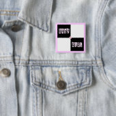 Badge Carré 5 Cm Fille de baby shower (En situation)