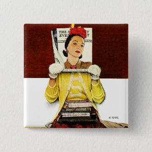 Badge Carré 5 Cm Fille de couverture