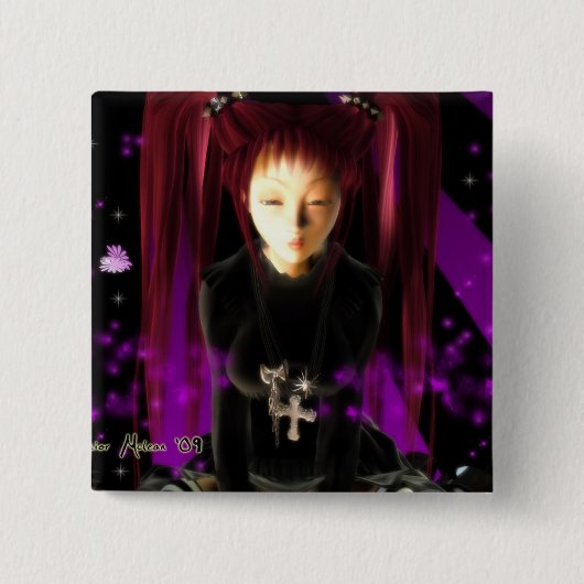 Badge Carré 5 Cm Fille de Goth (Devant)