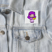 Badge Carré 5 Cm Fille de professeur (En situation)